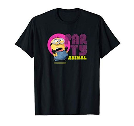 Minions Party Animal Retro Portrait Camiseta