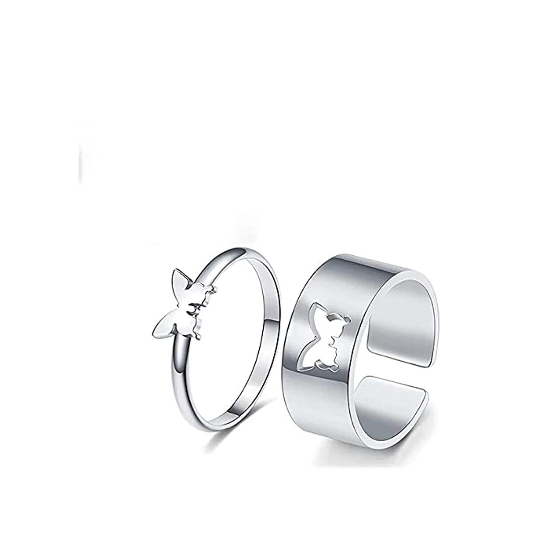 Moda 1 pair matching butterfly lover couple rings,butterfly rings for couples stainless steel,matching