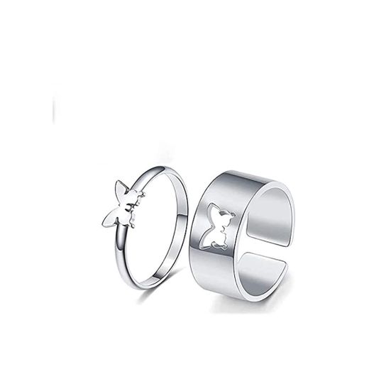 1 pair matching butterfly lover couple rings,butterfly rings for couples stainless steel,matching
