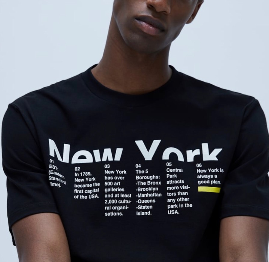 T-shirt estampado texto NY 