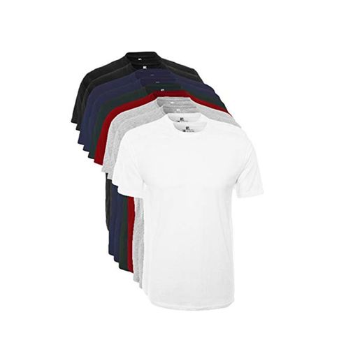 Lower East Herren T-Shirt mit Rundhalsausschnitt, 10er Pack, Mehrfarbig