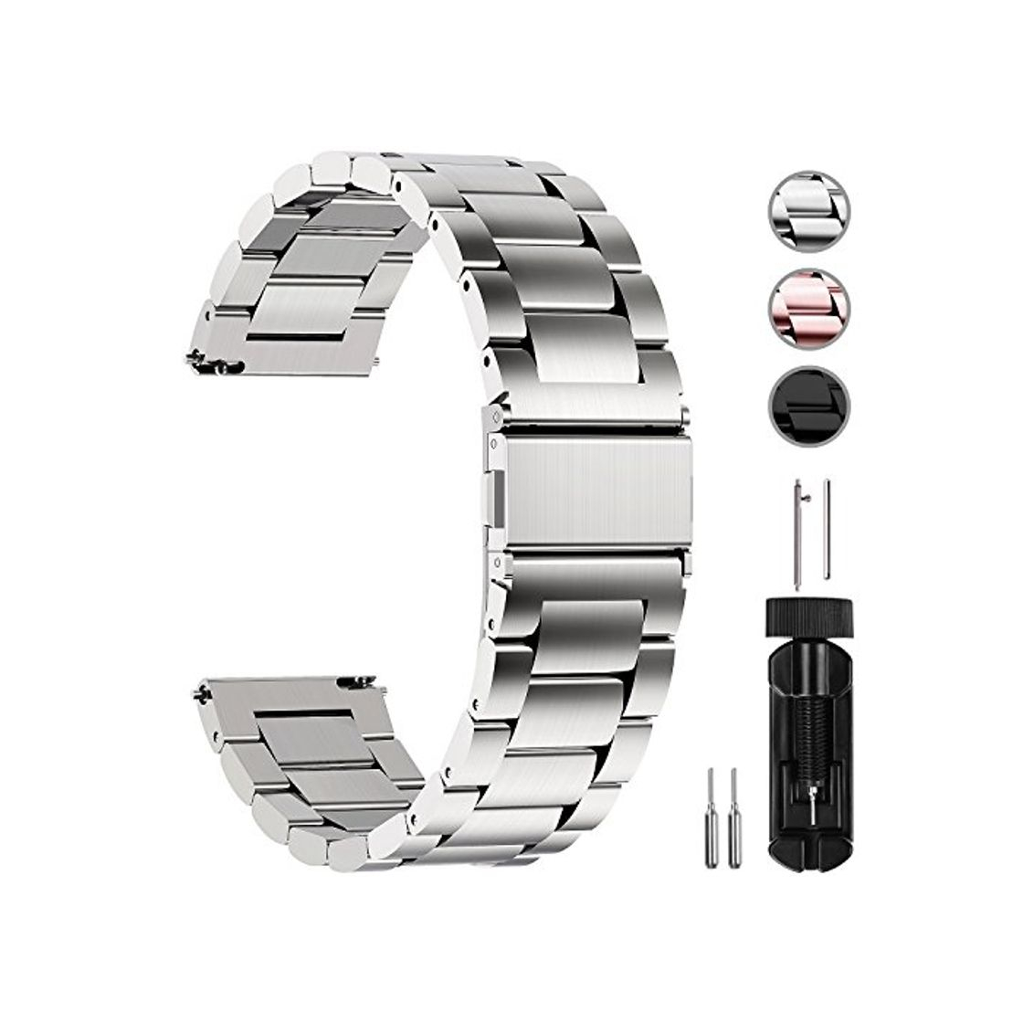 Social Fullmosa 3 Colores para Correa Metálica de Reloj de Liberación Rápida