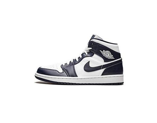 Nike Air Jordan 1 Mid, Zapatos de Baloncesto para Hombre, Blanco