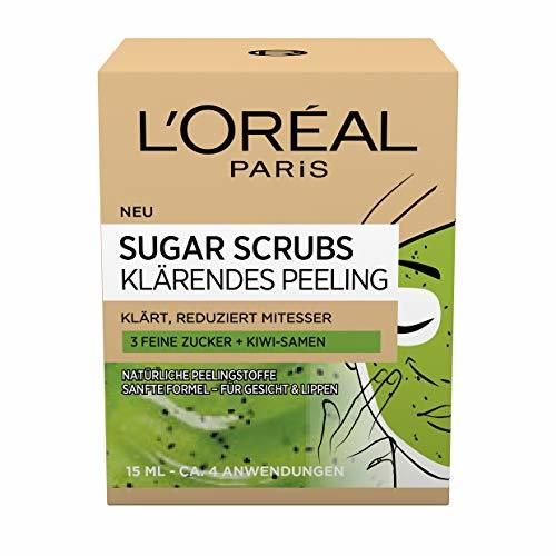 Social L'Oréal Paris Sugar Scrubs Máscara facial con semillas de kiwi, exfoliante explicativo,
