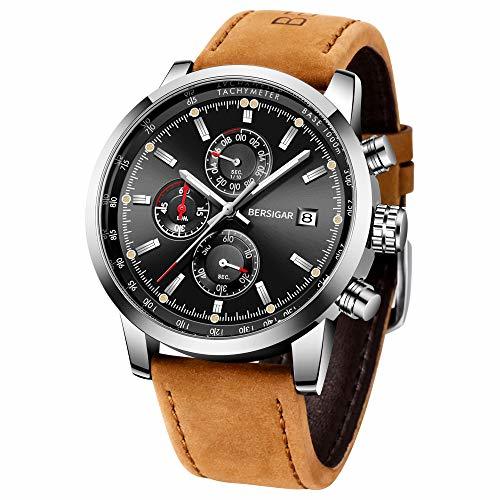 Social BERSIGAR Reloj cronógrafo para Hombre Movimiento de Cuarzo Fashion Business Sports Watch