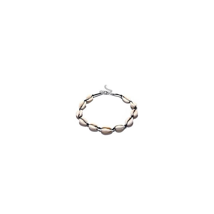 Social BaconiXfF 1 Gargantilla de Concha para Mujer, Estilo Bohemio, Estilo Vintage, Cuerda