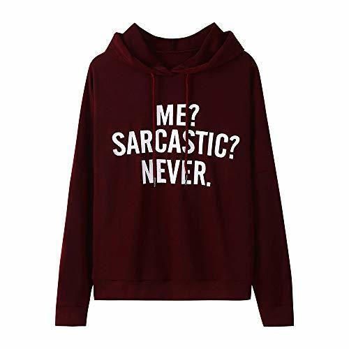 Social Sudaderas para Mujer, K-Youth Otoño Ropa Moda ME? Sarcastic? Never. Letras Sudaderas