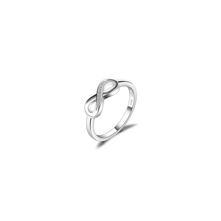 Social JewelryPalace Anillo infinito Amor Eterno de Circonia Cúbica Aniversario Promesa de Plata