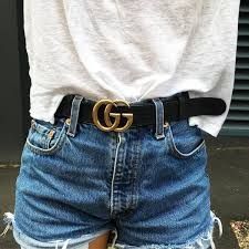 Products Leather belt with Double G buckle