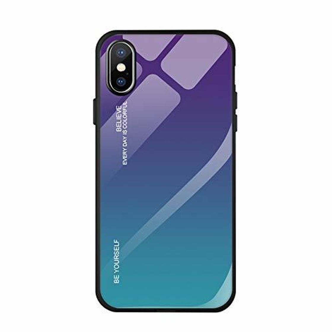 Social Hexcbay Funda iPhone X/XR, Estuche para teléfono de Vidrio Templado 9H con
