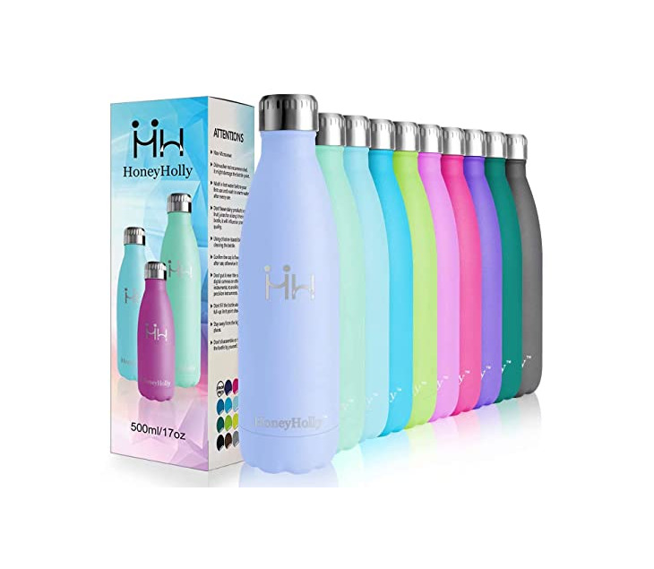 HoneyHolly Botella de Agua Acero Inoxidable 350/500/650/750ml
