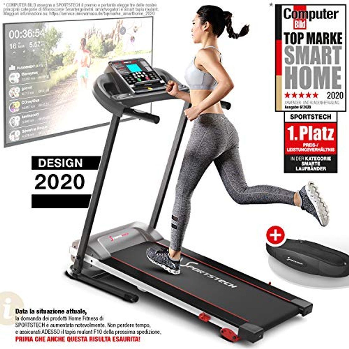 Social Sportstech F10 Cinta de Correr Modelo 2020 - Marca de Calidad Alemana