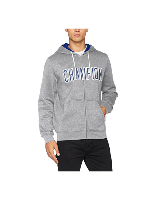 Social Champion Hooded Full Zip Sweatshirt-Contemporary Graphics Sudadera con Capucha, Gris