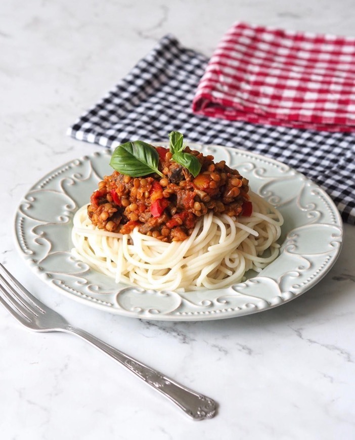 Social Bolonhesa de lentilhas e cogumelos