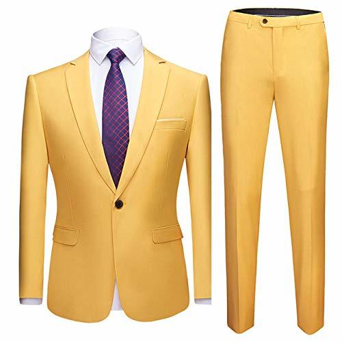 Product 2019 Trajes para Hombre Conjunto Gris Formal Prom Blazer con pantalón Matrimonio