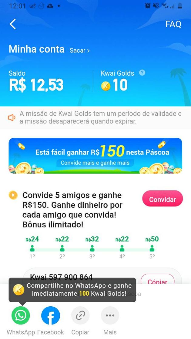 Fashion Kwai, app que paga para você assistir vídeos e convidar.