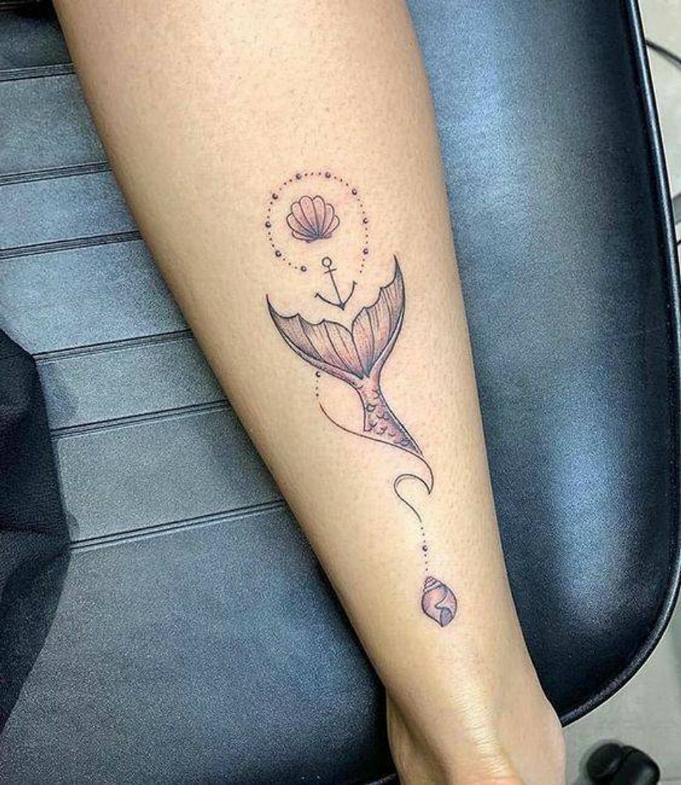 Fashion Tatuagem cauda de sereia