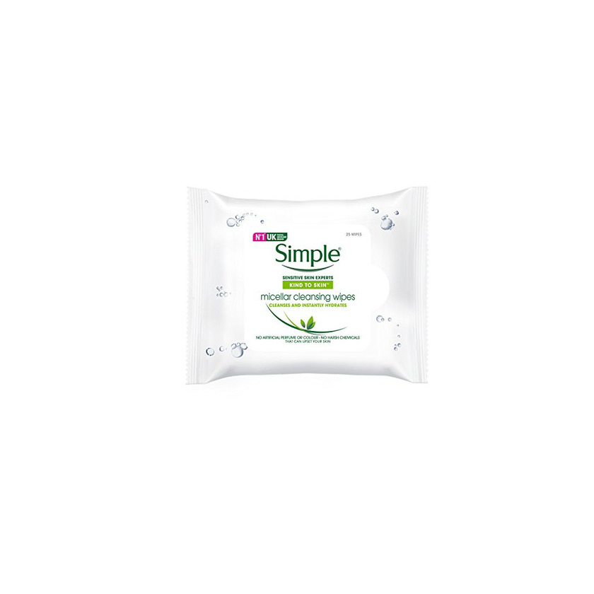 Beauty Simple Kind Piel Micelar Limpiadora Wipes, 25 toallitas - Paquete de 3