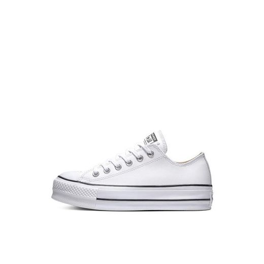 Converse Chuck Taylor CTAS Lift Ox Canvas, Zapatillas para Mujer, Blanco