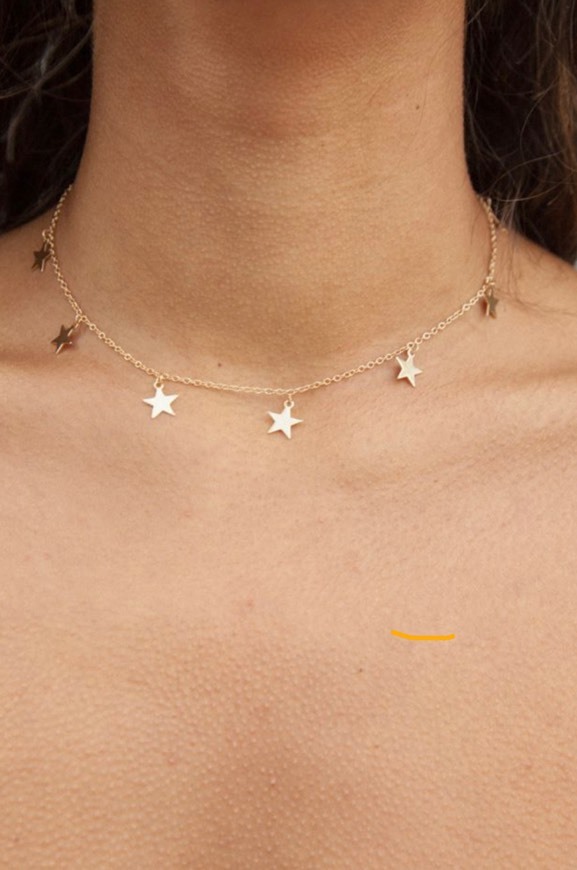 Moda Gold Stars Charm Necklace