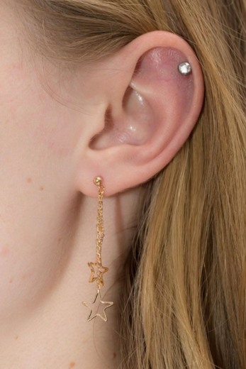 Gold Mini Stars Drop Earrings