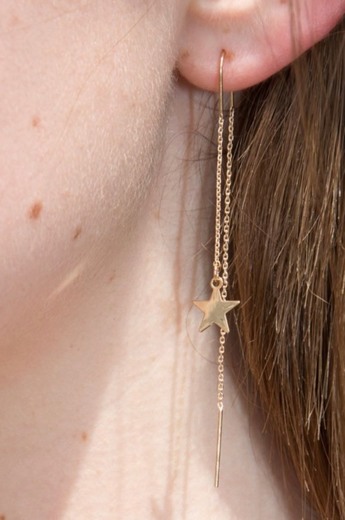 Gold Dangling Star Earrings