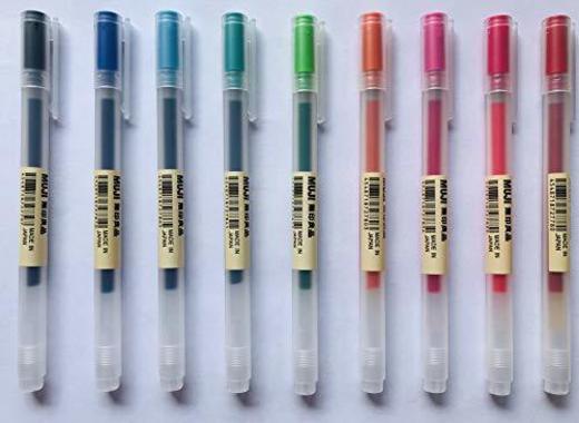 MUJI Gel Ink Ballpoint Pens [0.5mm] 9-colors Pack by MUJI