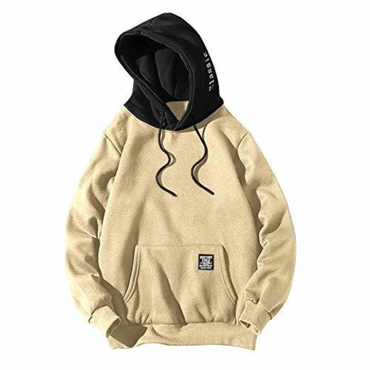 ZAFUL Sudadera con Capucha Unisex de Manga Larga con Bloque de Color