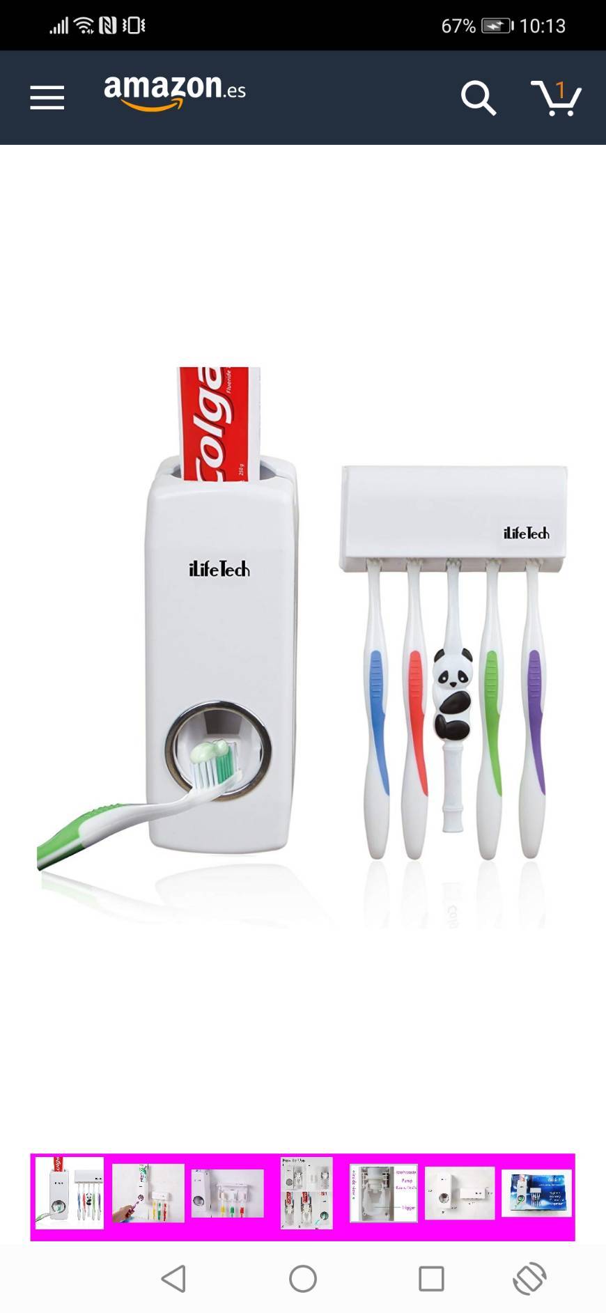 Product Dispensador de pasta de dentes e suporte de escovas