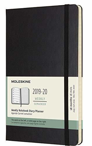 Moleskine 2019-20 Weekly - Agenda Cuaderno Semanal de 18 Meses 2019/2020, Negro,