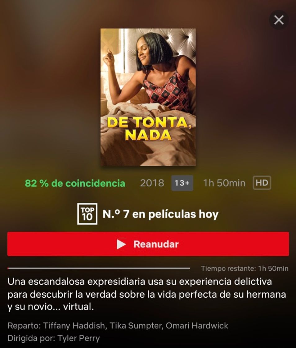 Película De tonta, nada