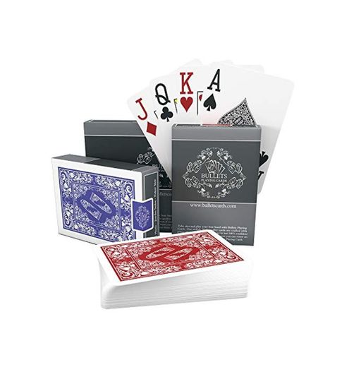 2 barajas de cartas de póker de plástico profesionales
