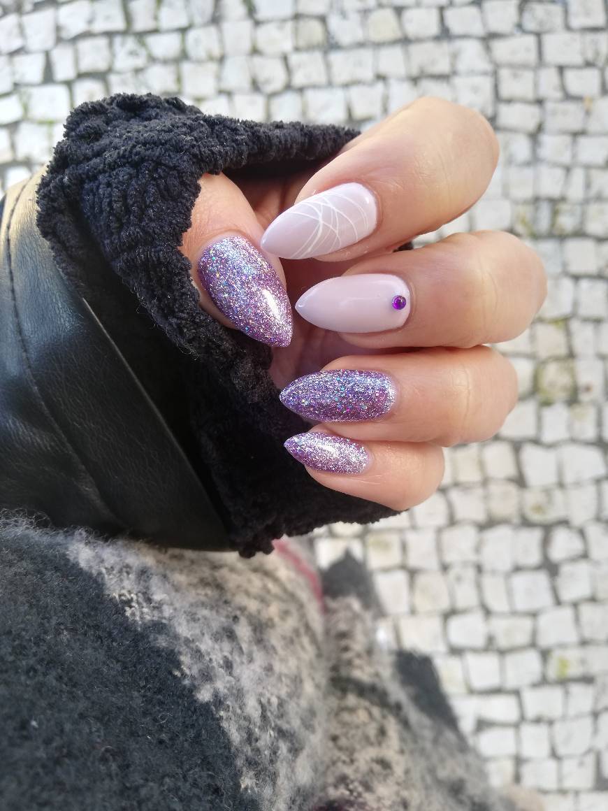 Fashion Roxo com purpurinas e rosa velho 