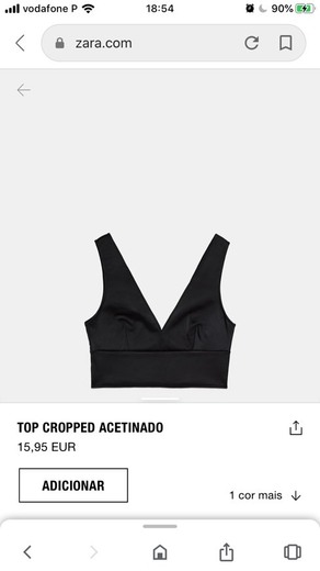 Top preto acetinado