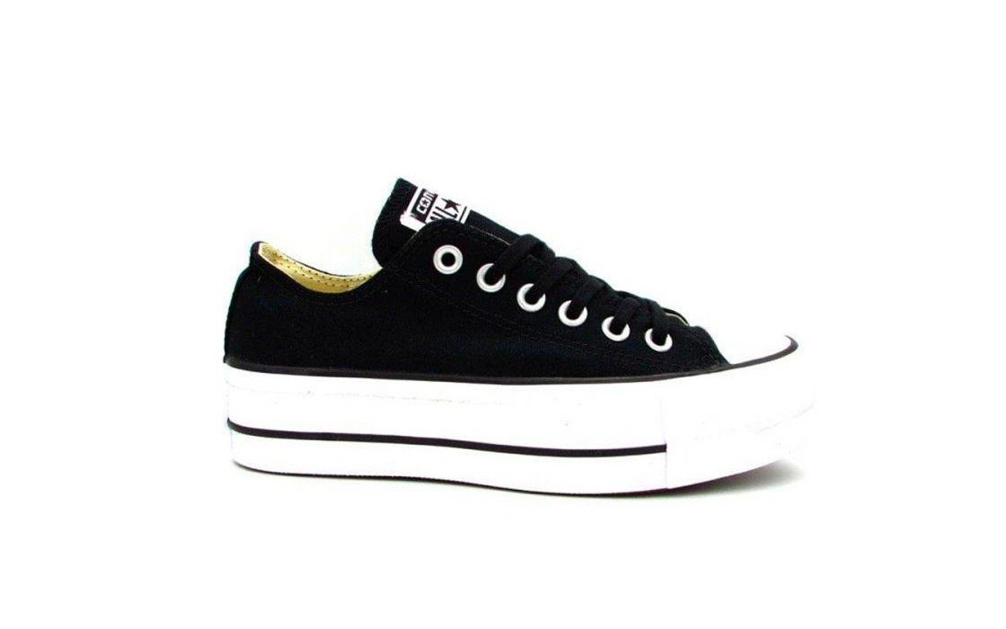 Fashion Converse Chuck Taylor CTAS Lift Ox Canvas, Zapatillas para Mujer, Blanco