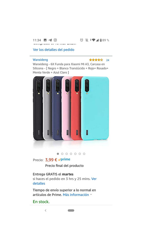 Producto Funda silicona para Xiaomi Mi A3