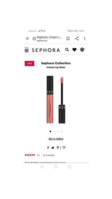 Product Batom sephora mate rosa