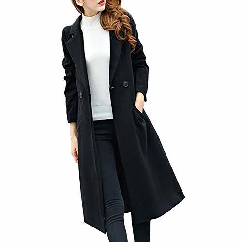 Places ZORE Women Coat Mujeres otoño Invierno Abrigo de Lana de Largo Sobretodo