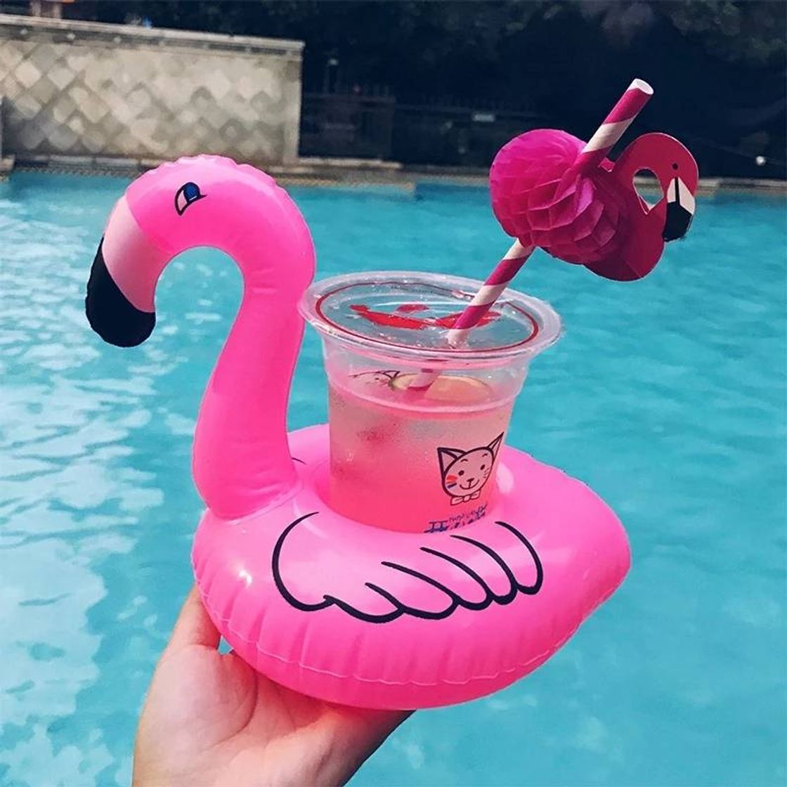 Suporte para bebida piscina flamingo