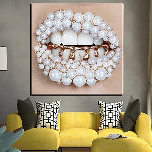 Products RuYun Arte de la Pared Impresiones de la Lona Imagen Perla Labios