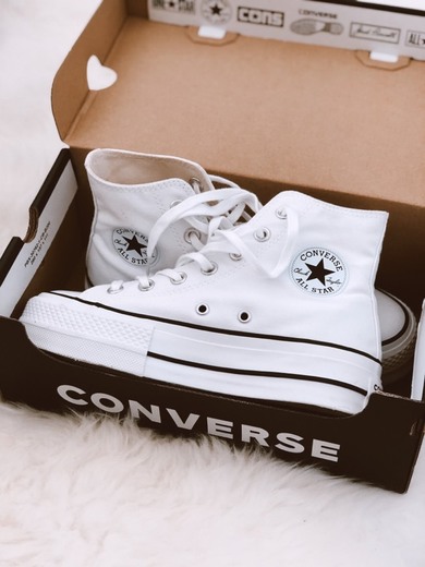 Converse Chuck Taylor CTAS Lift Hi, Zapatillas para Mujer, Blanco