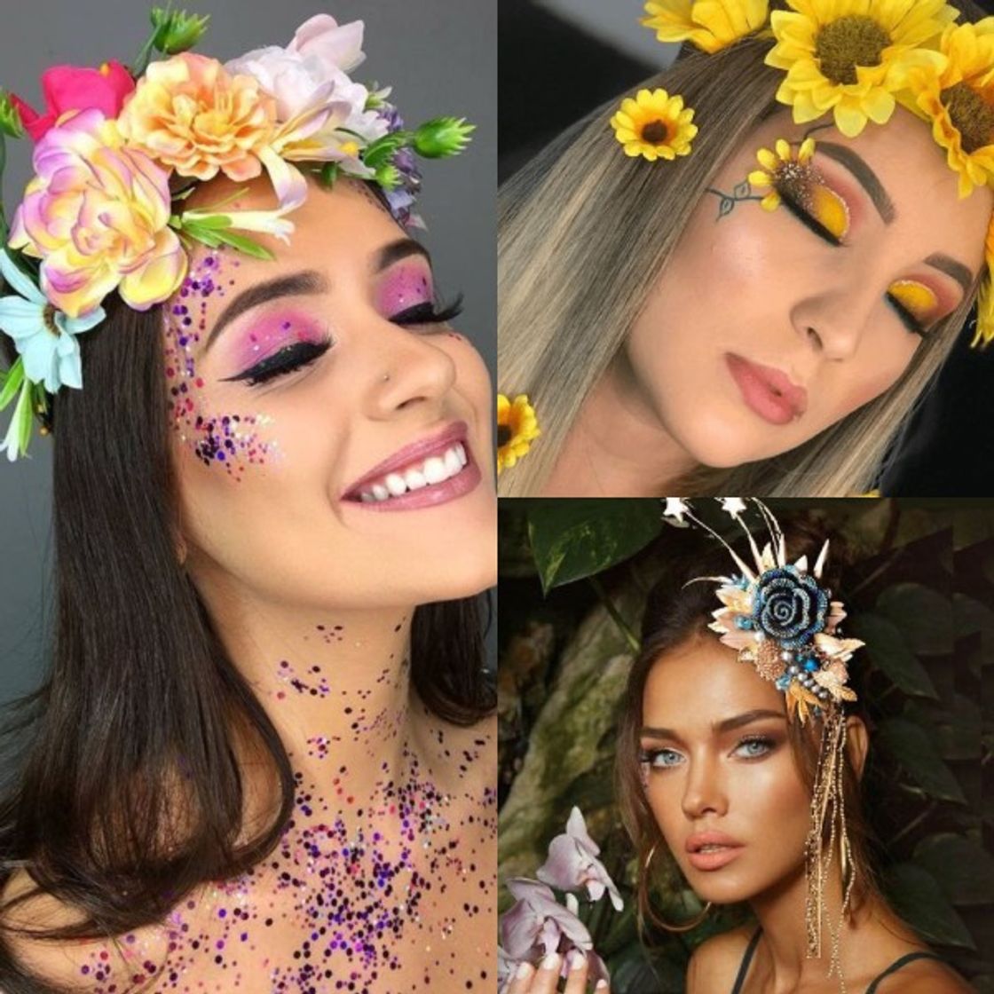 Social Maquiagem com sombra neon colorida 
