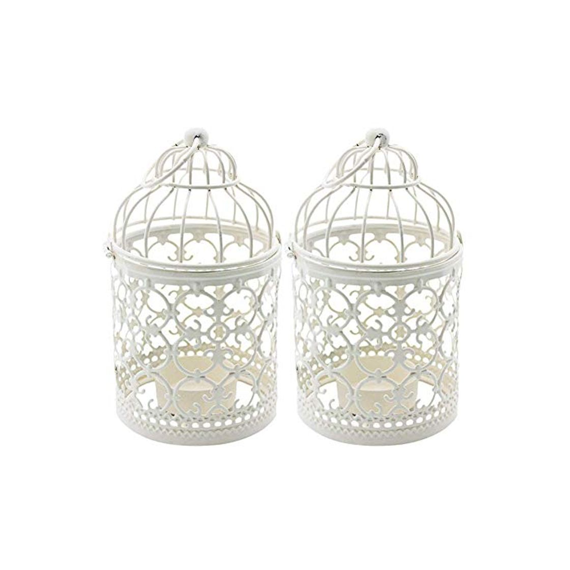 Social Ciaoed 2 Piezas Candelabro de Estilo Jaula de Pájaros Europeo Portavelas en