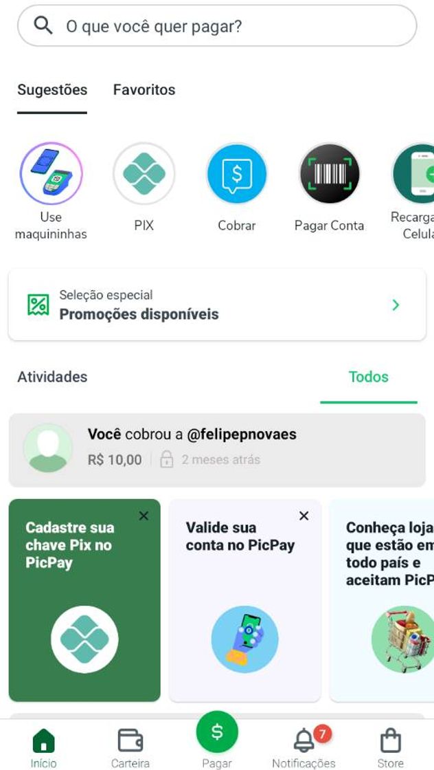 Videojuegos Picpay, carteira de transferência, pagar boletos e receber