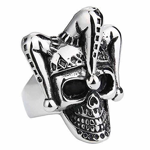 Fashion LGGJJYHMY Hombres Joyas Joker Payaso Anillo de Calavera Anillo de Punk de