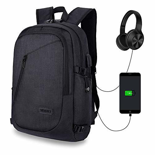 Social WAWJ Mochila antirrobo Impermeable, Mochila para portátil Multiusos Daypacks con Puerto de