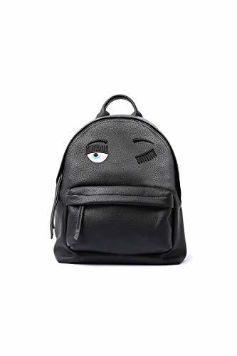 Social CHIARA FERRAGNI Mochila Negra de Piel sintética con Bordado Logotipo Ojo Negro