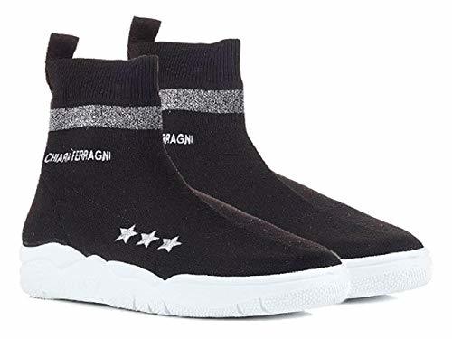 Social Zapatillas hi-Top Negras de Chiara Ferragni en Punto - Número de Modelo
