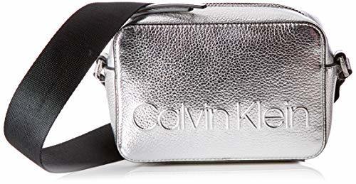 Social Calvin Klein - Edged Camera Bag Met, Bolsos bandolera Mujer, Gris