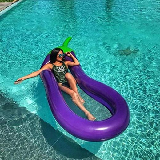 FTFSY Summer Swimming Pool Floating Inflatable Eggplant  Mattress Swimming Ring Circle Island Cool Water Party Toy boia Piscina Child